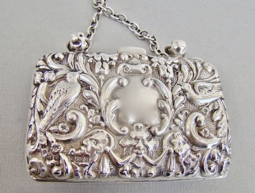 fig 1. EDWARDIAN SILVER EVENING PURSE BY HENRY MATTHEWS, BIRMINGHAM 1903