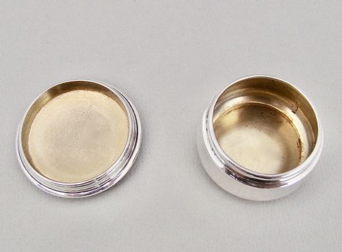 fig 3. FABULOUS SILVER AND GUILLOCHE ENAMEL PILL BOX BY LEVI & SALAMAN, BIRMINGHAM 1910

