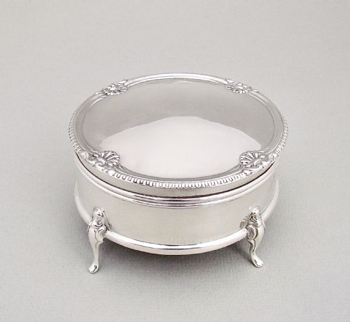 Exquisite George V Silver Jewellery Box by Henry Matthews, Birmingham 1922