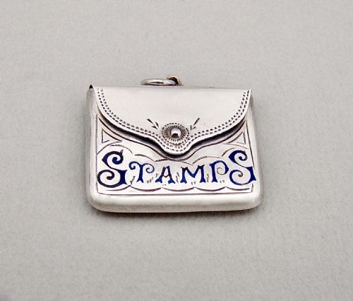 Enamelled Silver Stamp Case by Crisford & Norris, Birmingham 1920