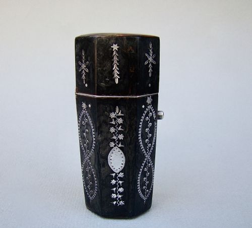 Georgian Silver and Pique Tortoiseshell Etui or Necessaire, Circa 1790