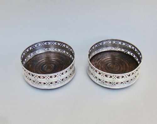 fig 2. FABULOUS PAIR OF VICTORIAN STERLING SILVER WINE COASTERS BY THOMAS BRADBURY & SONS, LONDON 1898