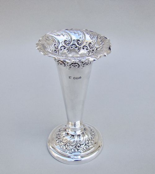 Victorian Solid Silver Vase by the Fenton Brothers, Sheffield 1900