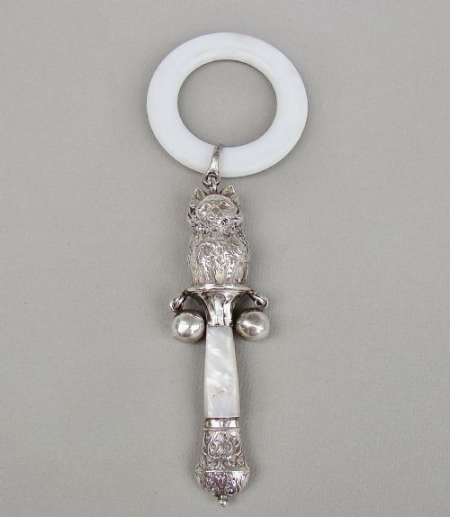 George V Silver "Cat" Rattle by Crisford & Norris, Birmingham Crica 1910