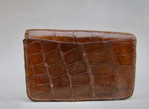 fig 1. ART NOUVEAU SILVER & CROCODILE SKIN SMALL PURSE BY EUGENE POSEN, LONDON 1900