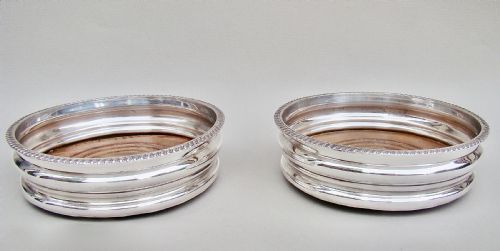 fig 2. PAIR OF TURN OF THE CENTURY SILVER PLATED WINE COASTERS, CIRCA 1900