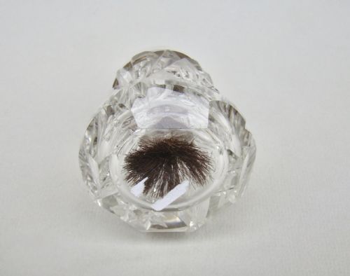 fig 1. ELEGANT GEORGE V SILVER MOUNTED CUT GLASS GLUE POT BY HENRY WILLIAMSON, BIRMINGHAM 1913
