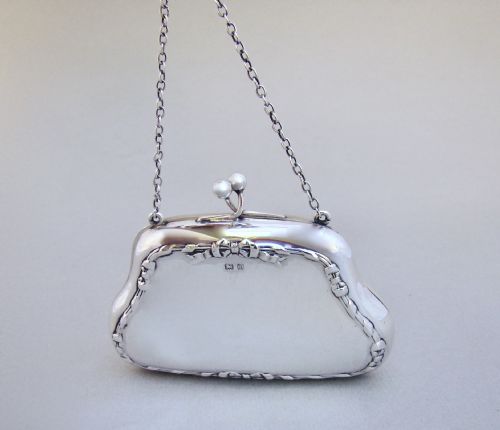George V Silver Cocktail Purse by E. Mander, Birmingham 1918