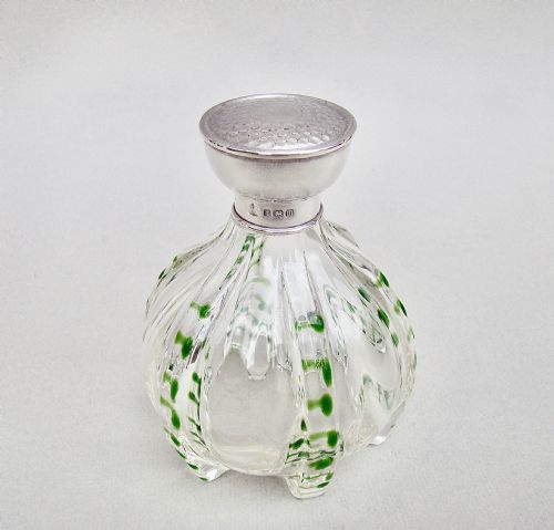 Arts & Craft Silver & Glass Scent Bottle by the Boots Company Birmingham 1911
