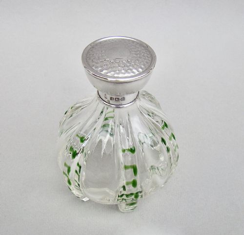 fig 1. ARTS & CRAFT SILVER & GLASS SCENT BOTTLE BY THE BOOTS COMPANY BIRMINGHAM 1911