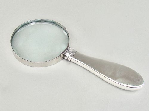 fig 1. VICTORIAN SILVER & PIQUE TORTOISESHELL DESK MAGNIFYING GLASS BY THOMAS HENRY BLAKE, SHEFFIELD 1895