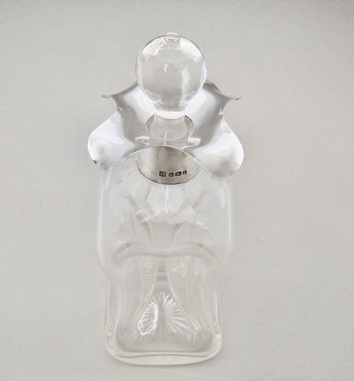 fig 2. VICTORIAN SILVER & GLASS GLUG GLUG DECANTER BY JAMES DEAKIN & SONS, SHEFFIELD 1898