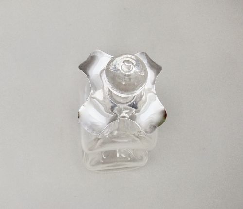 fig 3. VICTORIAN SILVER & GLASS GLUG GLUG DECANTER BY JAMES DEAKIN & SONS, SHEFFIELD 1898