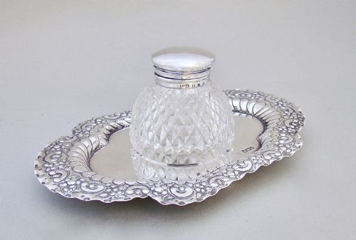 fig 1. FABULOUS VICTORIAN SILVER INKSTAND BY CHARLES EDWARD NIXON, SHEFFIELD 1893