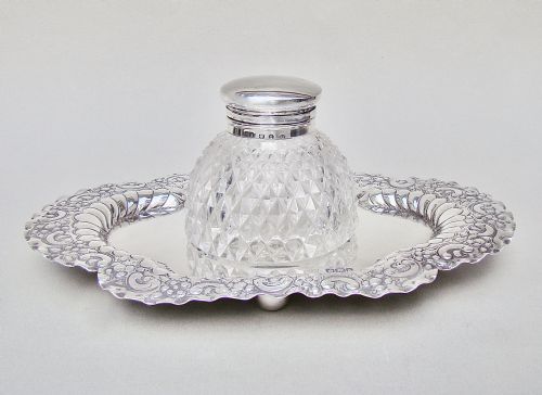fig 3. FABULOUS VICTORIAN SILVER INKSTAND BY CHARLES EDWARD NIXON, SHEFFIELD 1893