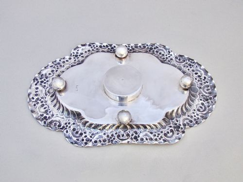 fig 4. FABULOUS VICTORIAN SILVER INKSTAND BY CHARLES EDWARD NIXON, SHEFFIELD 1893