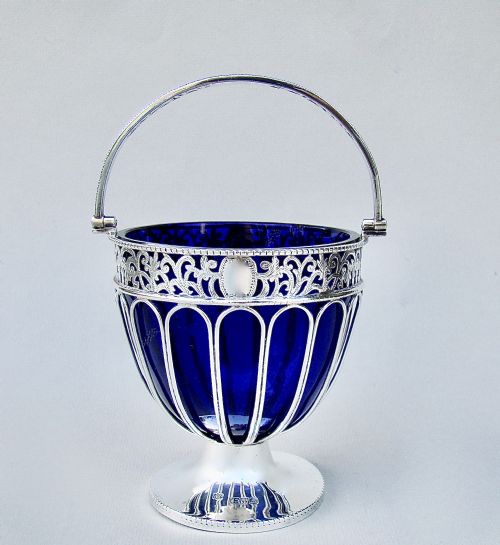 Elegant Edwardian Silver Wirework Sugar Basket by Alfred Marston, Chester 1906