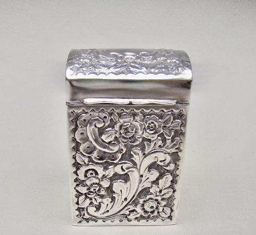 fig 1. VICTORIAN SILVER PATIENCE CARD BOX BY NATHAN & HAYES, CHESTER 1900