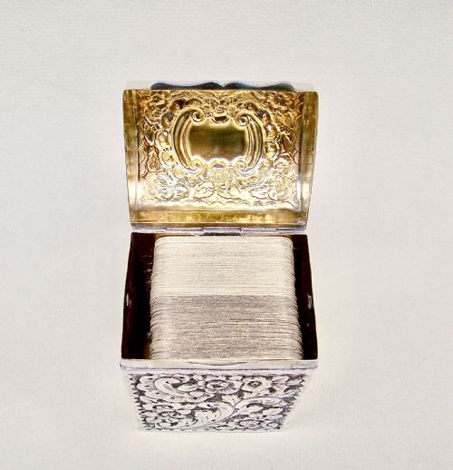 fig 2. VICTORIAN SILVER PATIENCE CARD BOX BY NATHAN & HAYES, CHESTER 1900