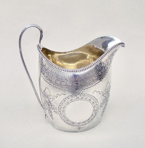 fig 1. GEORGIAN SILVER CREAM JUG BY PETER & ANN BATEMAN, LONDON 1796