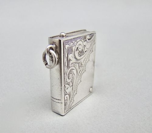 Exquisite Silver "Book" Stamp Case by Crisford & Norris, Birmingham 1914