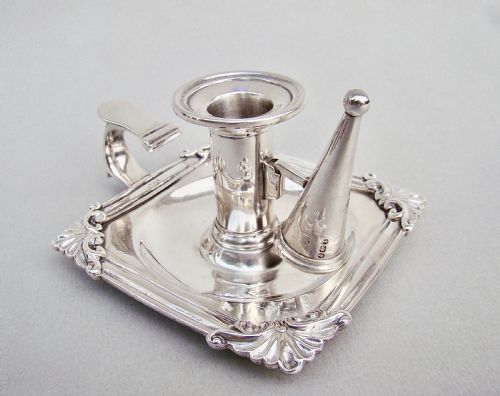 Rare Georgian Silver Chamber Stick by John Cramer, London 1814
