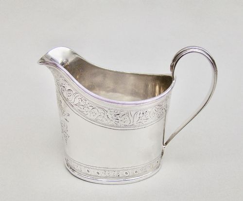 Elegant Georgian Silver Cream Jug by Samuel Meriton Ii, London 1795