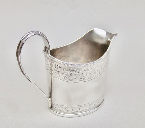 fig 3. ELEGANT GEORGIAN SILVER CREAM JUG BY SAMUEL MERITON II, LONDON 1795