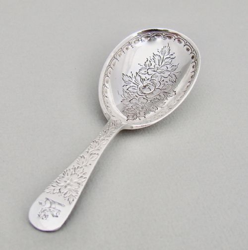 fig 2. EXQUISITE VICTORIAN SILVER CADDY SPOON BY BARNARD & SONS, BIRMINGHAM 1875