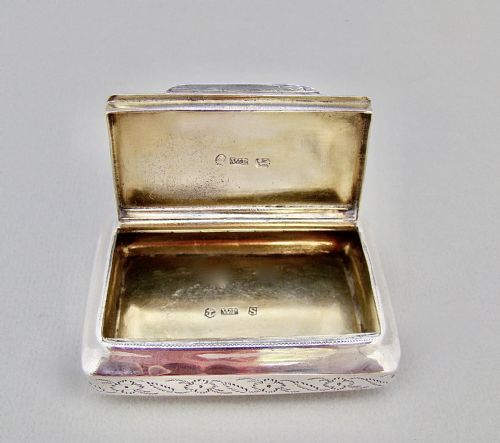 fig 2. EXQUISITE GEORGIAN SILVER SNUFF BOX BY WILLIAM PUGH, BIRMINGHAM 1816
