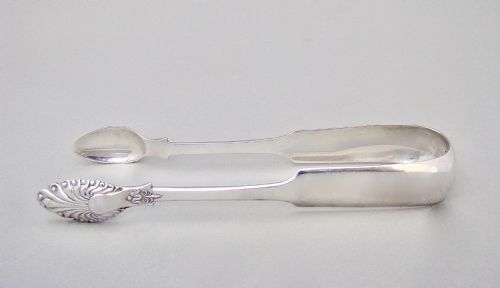 Pair of Early Victorian Scottish Silver Sugar Tongs by James & Andrew Kelly, Glasgow 1845