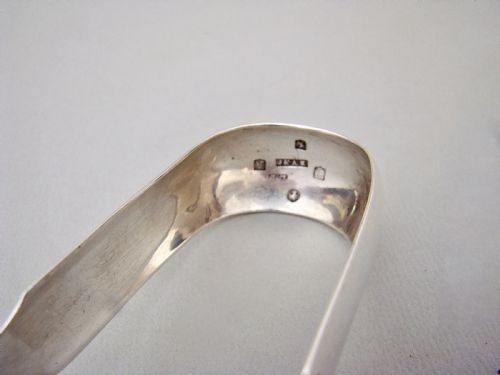 fig 2. PAIR OF EARLY VICTORIAN SCOTTISH SILVER SUGAR TONGS BY JAMES & ANDREW KELLY, GLASGOW 1845