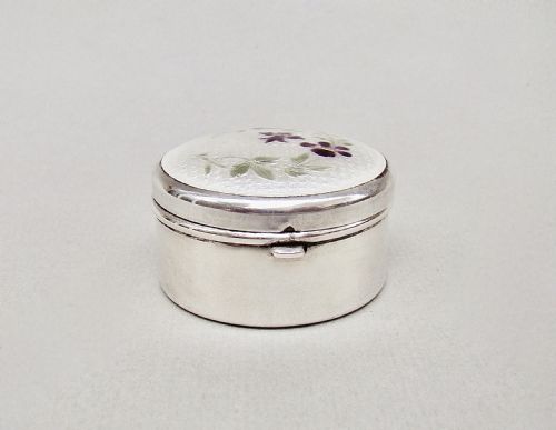 fig 2. EXQUISITE CONTINENTAL SILVER AND GUILLOCHE ENAMEL TRINKET BOX, CIRCA 1910