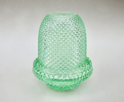 Victorian "Clarke" Pyramid  Apple Green Glass Fairy Light , Circa 1880
