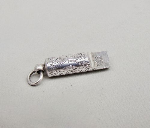 Rare Victorian Silver Whistle by H. W. Ashford, Birmingham 1895