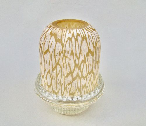 Rare Victorian "Clarke" Pyramid Frosted Yellow Glass Fairy Light , Circa 1885
