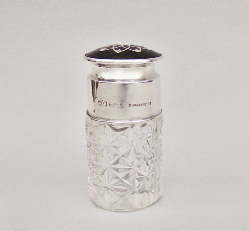 fig 2. GEORGE V SILVER & PIQUE TORTOISESHELL VANITY JAR BY MAPPIN & WEBB, BIRMINGHAM 1915