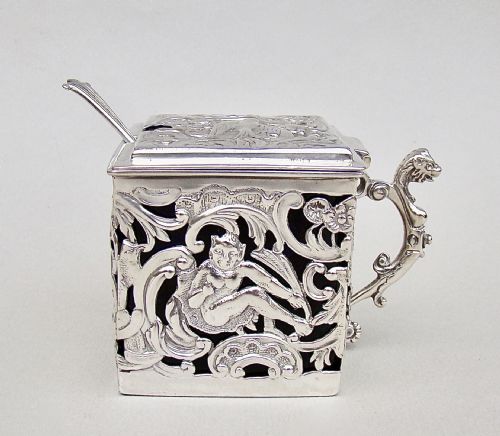 Rare Victorian Silver Mustard Pot by William Comyns, London 1891