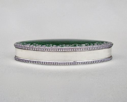 fig 3. FABULOUS EDWARDIAN SILVER & GUILLOCHE ENAMEL JEWELLERY BOX BY J & R ATTENBOROUGH, CHESTER 1909