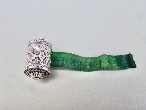Exquisite Early Victorian Silver Tape Measure, Circa 1840
