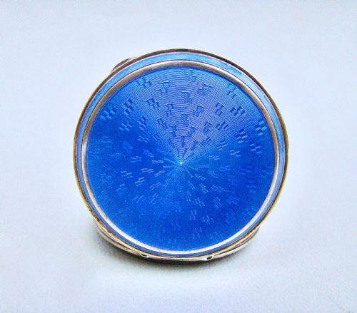 19th Century Norwegian Silver & Guilloche Enamel Compact, by Jackob Tostrup, Circa 1880