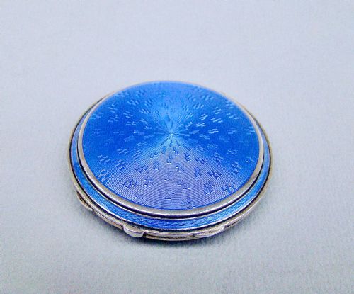 fig 1. 19TH CENTURY NORWEGIAN SILVER & GUILLOCHE ENAMEL COMPACT, BY JACKOB TOSTRUP, CIRCA 1880