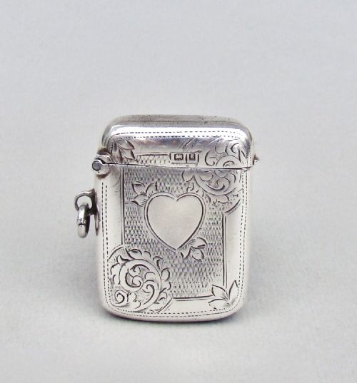 Delightful Edwardian Silver Vesta Case by Thomas Hayes,  Birmingham 1906