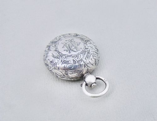 fig 1. EXQUISITE VICTORIAN SILVER SINGLE SOVEREIGN CASE BY MINSHULL & LATIMER, BIRMINGHAM 1896