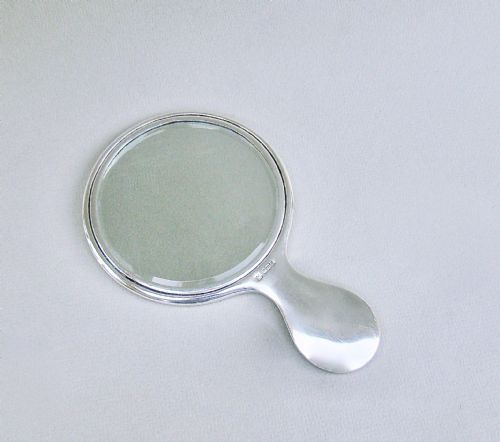 fig 2. FABULOUS ART DECO SILVER AND GUILLOCHE ENAMEL LARGE PURSE MIRROR BY WILLIAM NEALE, BIRMINGHAM 1928