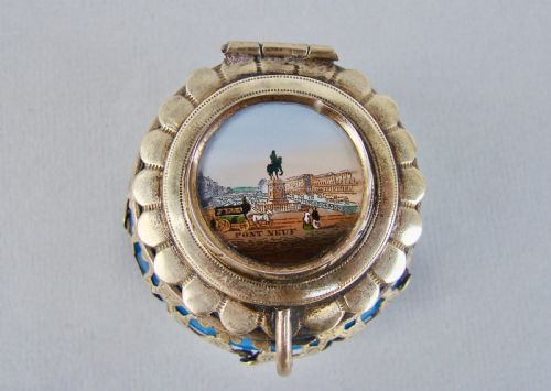 fig 1. UNUSUAL 19TH C. PALAIS ROYAL GRAND TOUR FRENCH OPALINE GLASS TRINKET BOX, CIRCA 1860