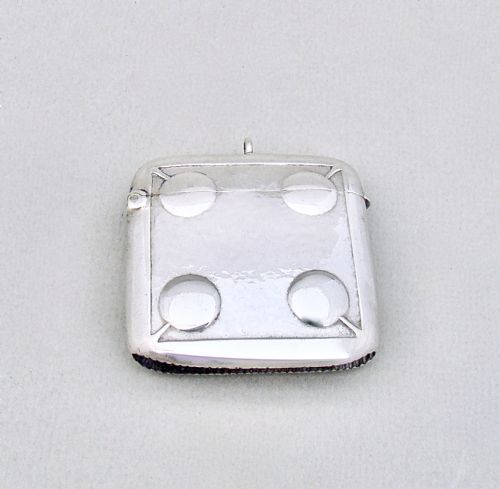 fig 2. ARTS & CRAFT SILVER VESTA CASE DESIGNED BY ARCHIBALD KNOX, MADE BY W.H. HASELER, BIRMINGHAM 1904

