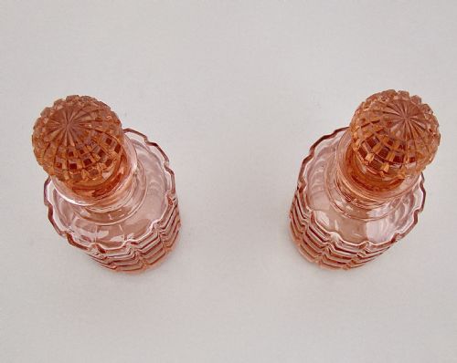 fig 2. PAIR OF 19TH CENTURY PRESSED GLASS SCENT BOTTLES, CIRCA 1890