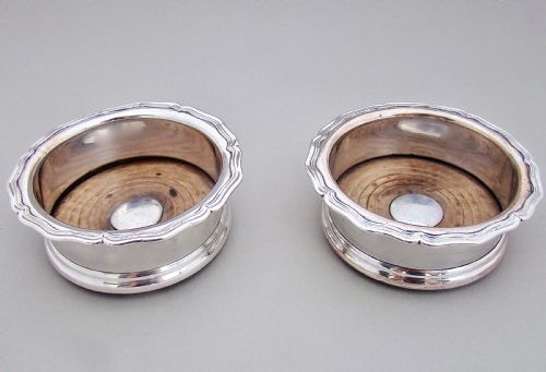 Pair of Georgian Silver Plated Wine Coasters or Bottle Coasters, Circa 1800