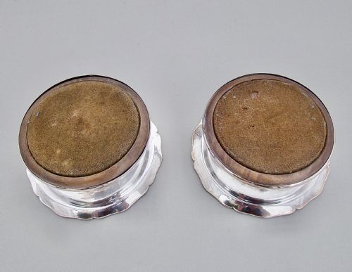 fig 3. PAIR OF GEORGIAN SILVER PLATED WINE COASTERS OR BOTTLE COASTERS, CIRCA 1800